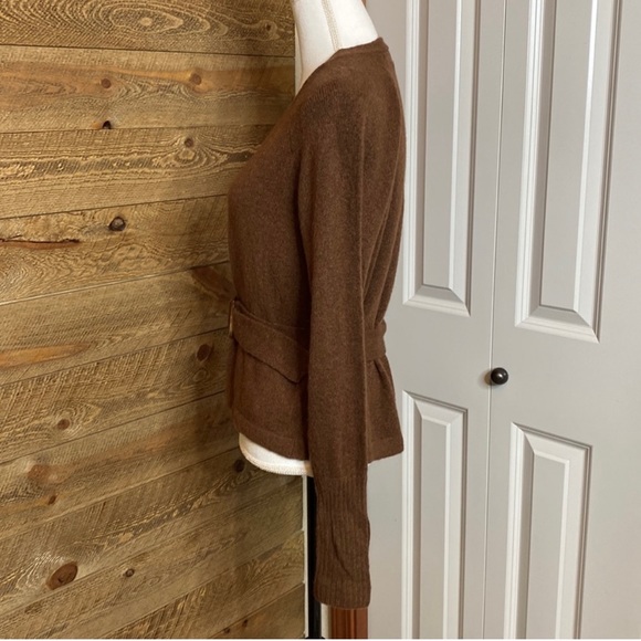 Revolve L'Academie NTW Mara Cardigan Chocolate Sweater Brown Size Small - Picture 7 of 12